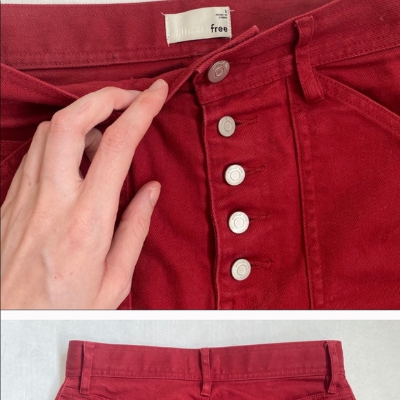 Aritzia Wilfred Free 6 Red Cropped Ankle Jeans 6 - Picture 2 of 9